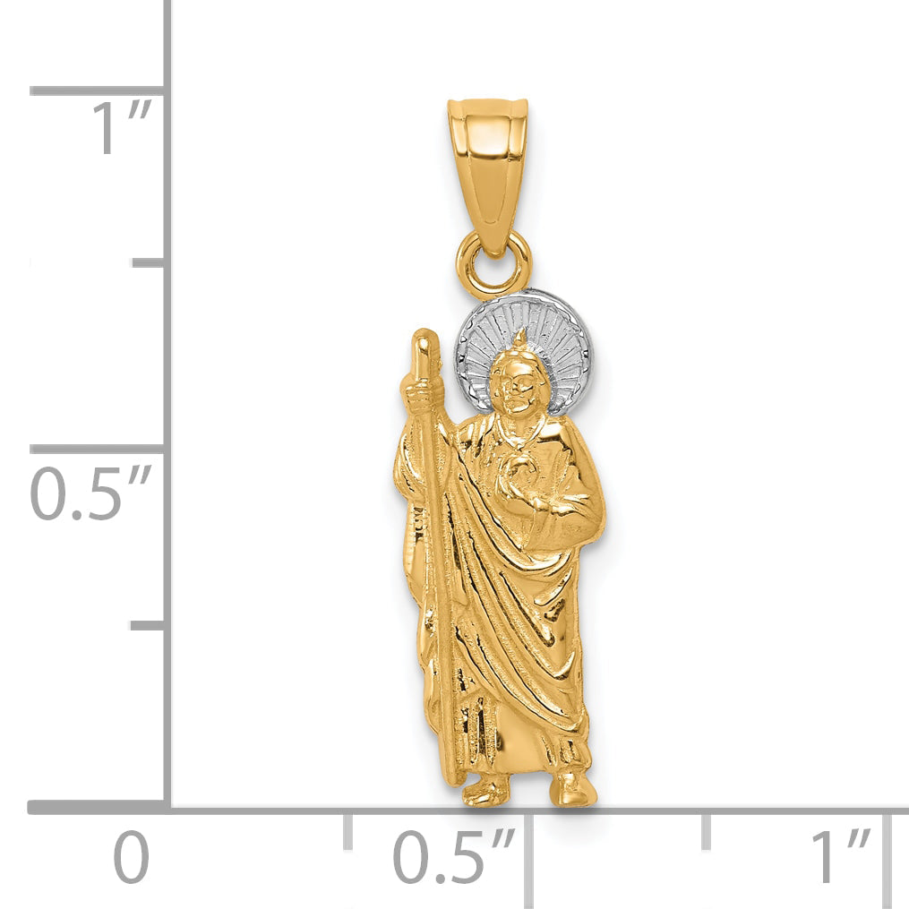 10k Yellow w/Rhodium Saint Jude Charm