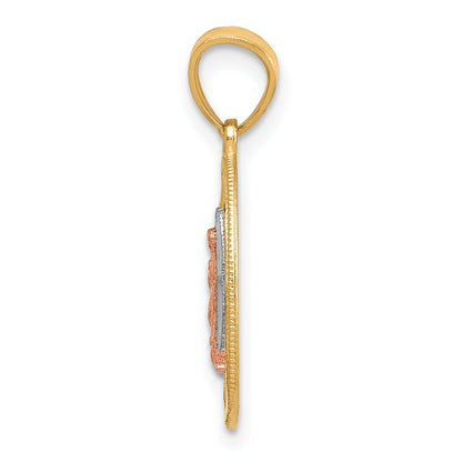 10k Two-tone with White Rhodium Our Lady of Guadalupe Pendant