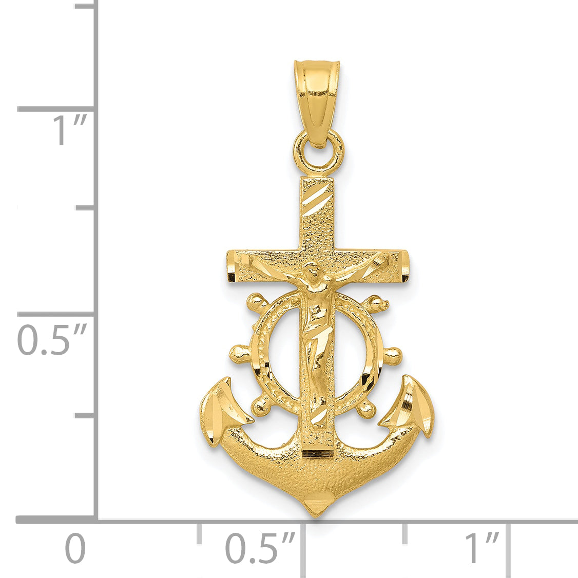 10k Yellow Gold Mariner Crucifix Pendant