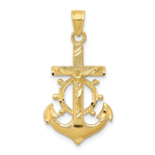 10k Yellow Gold Mariner Crucifix Pendant
