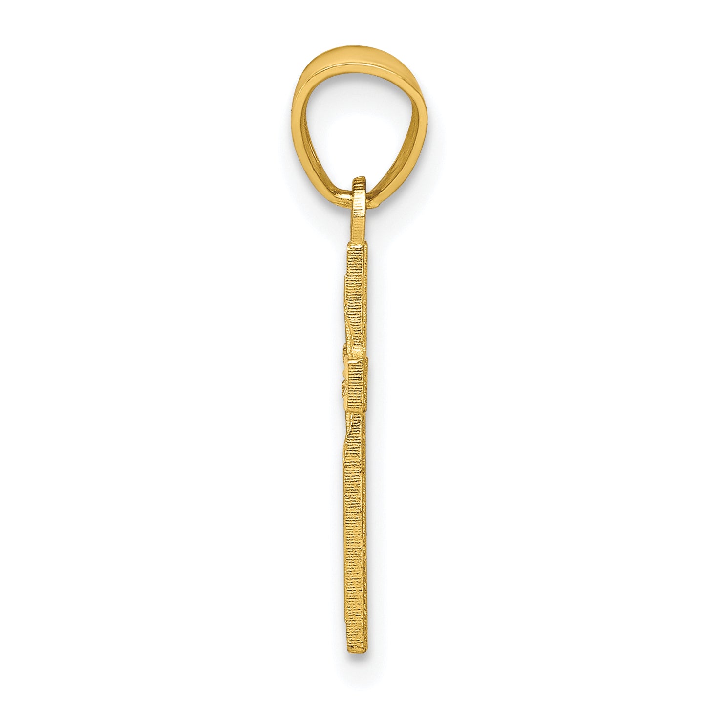 10k Yellow Gold Diamond-Cut Cross Pendant