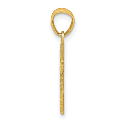 10k Yellow Gold Diamond-Cut Cross Pendant