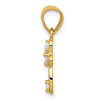 10k Yellow Gold Small CZ Cross Pendant