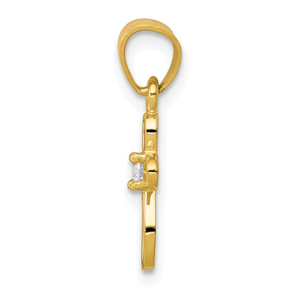 10k Yellow Gold Small CZ Cross Pendant