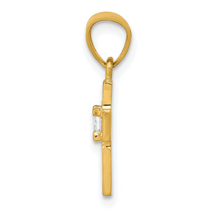 10k Yellow Gold Small CZ Cross Pendant