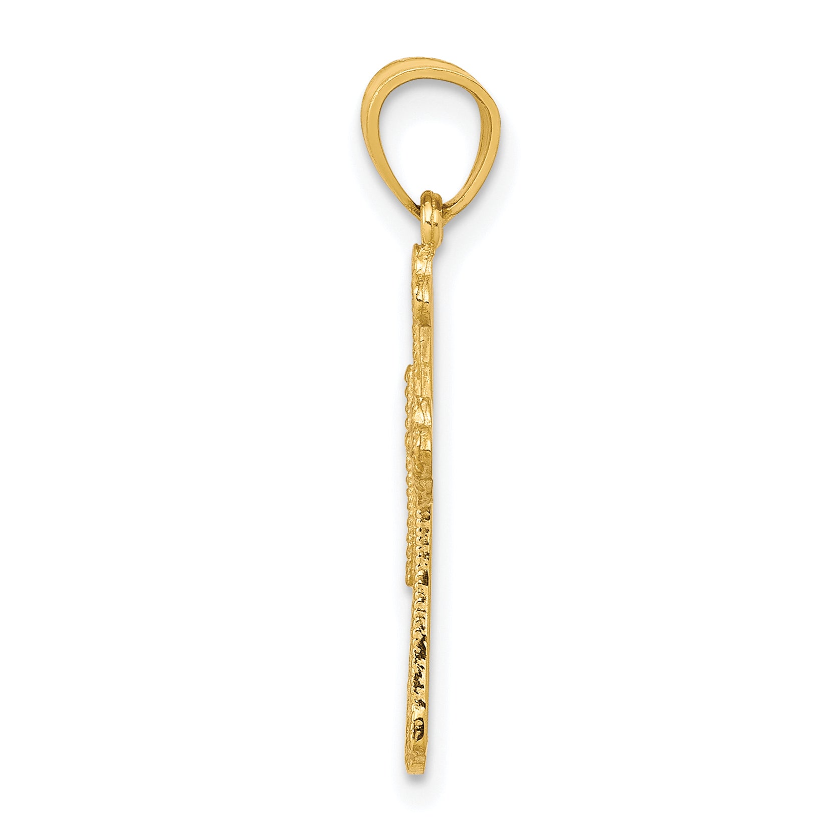 10k Yellow Gold Budded Cross Pendant