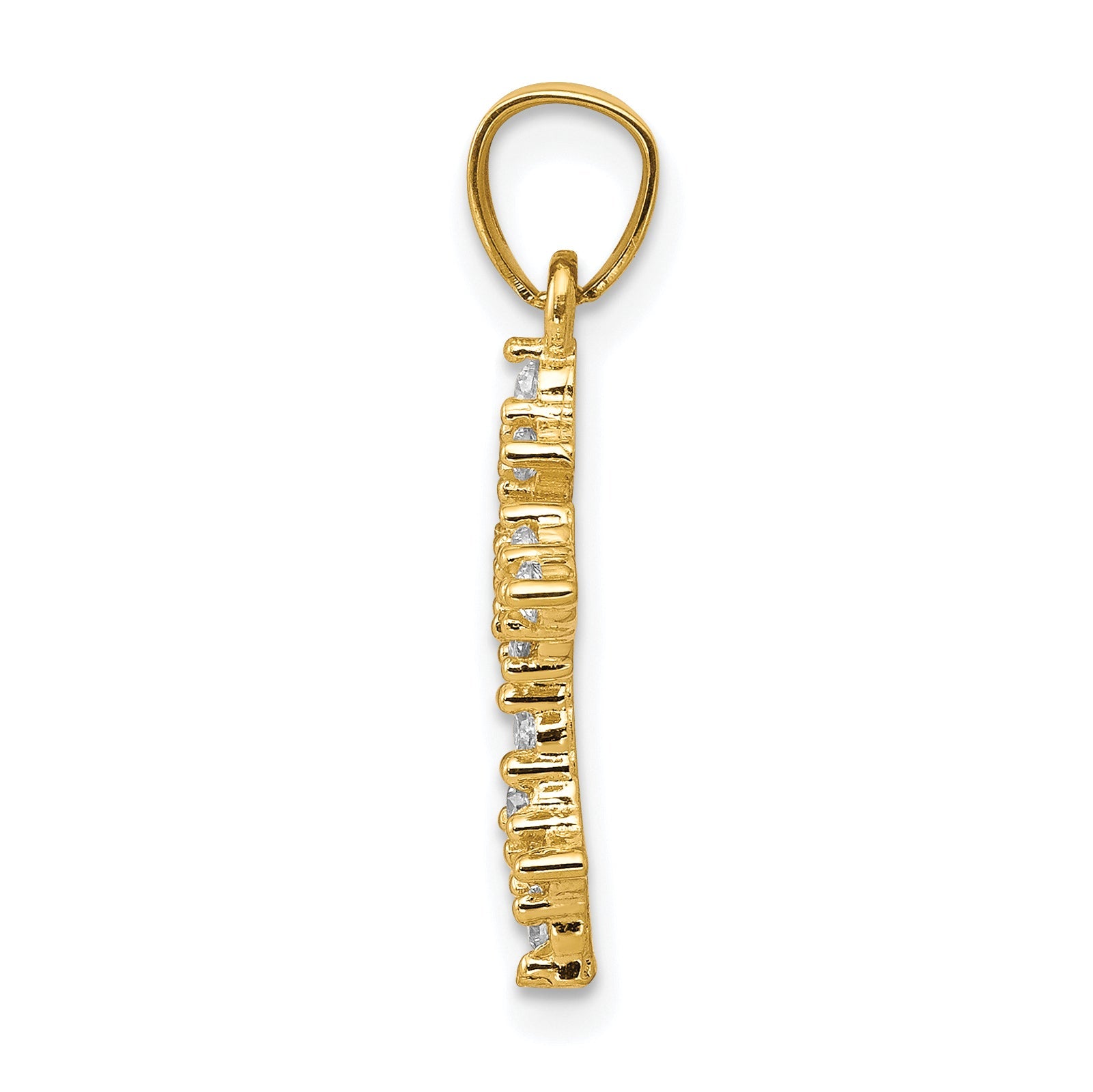 10k Yellow Gold CZ Passion Cross Pendant