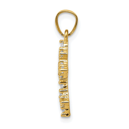 10k Yellow Gold CZ Passion Cross Pendant