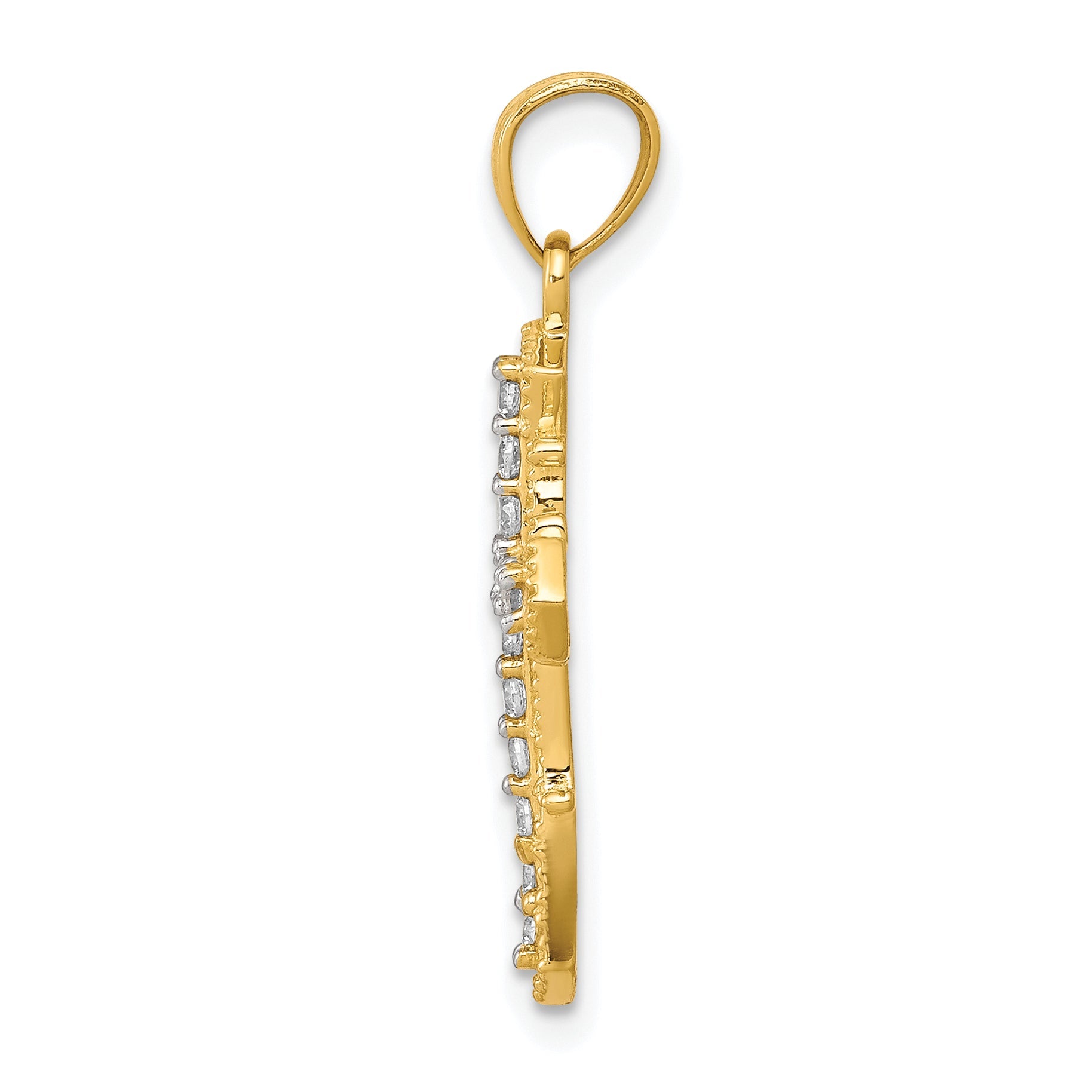 10k Yellow Gold CZ Cross Pendant
