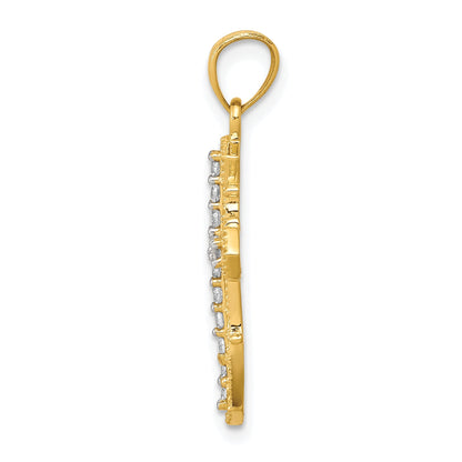 10k Yellow Gold CZ Cross Pendant