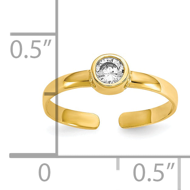 10K Yellow Gold Cz Toe Ring