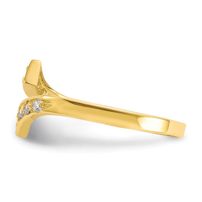 10K Yellow Gold Cz Toe Ring