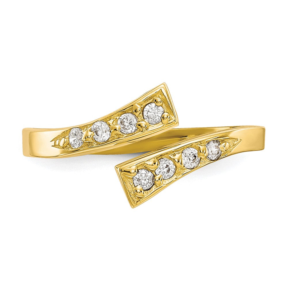 10K Yellow Gold Cz Toe Ring
