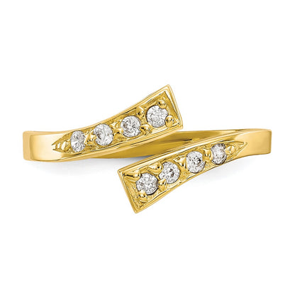 10K Yellow Gold Cz Toe Ring