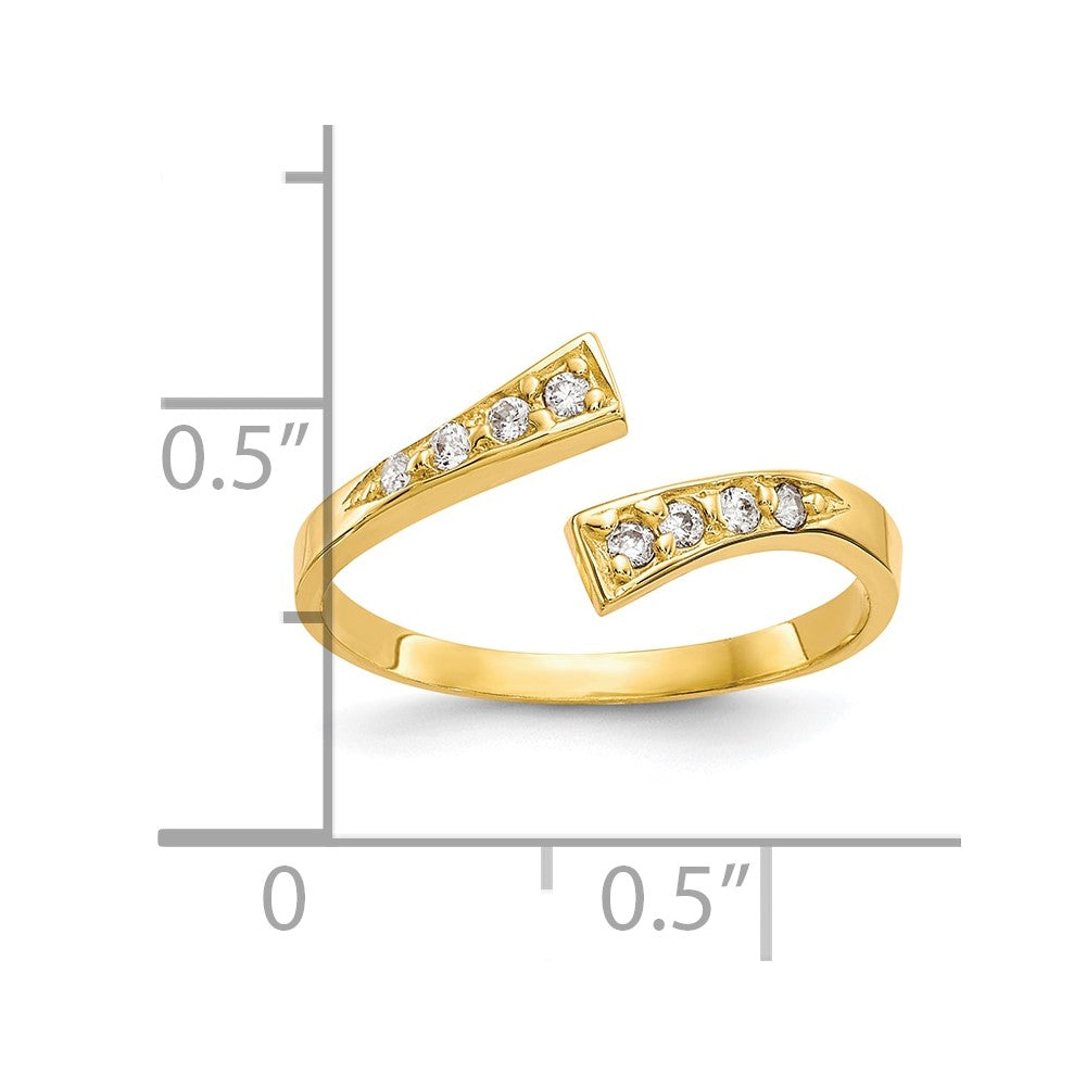 10K Yellow Gold Cz Toe Ring