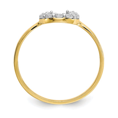 10K Yellow Gold Cz Horse Shoe Ring