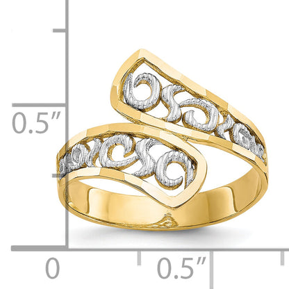 10K Yellow W/Rhodium & Rhodium Filigree Ring