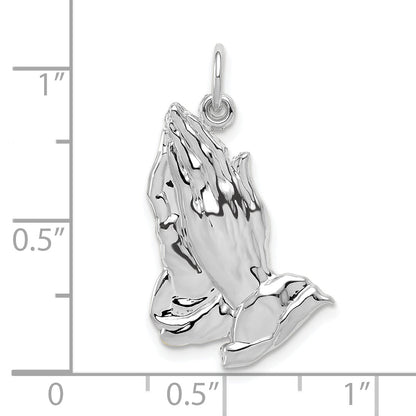 10K White Gold 10Kw Praying Hands Pendant