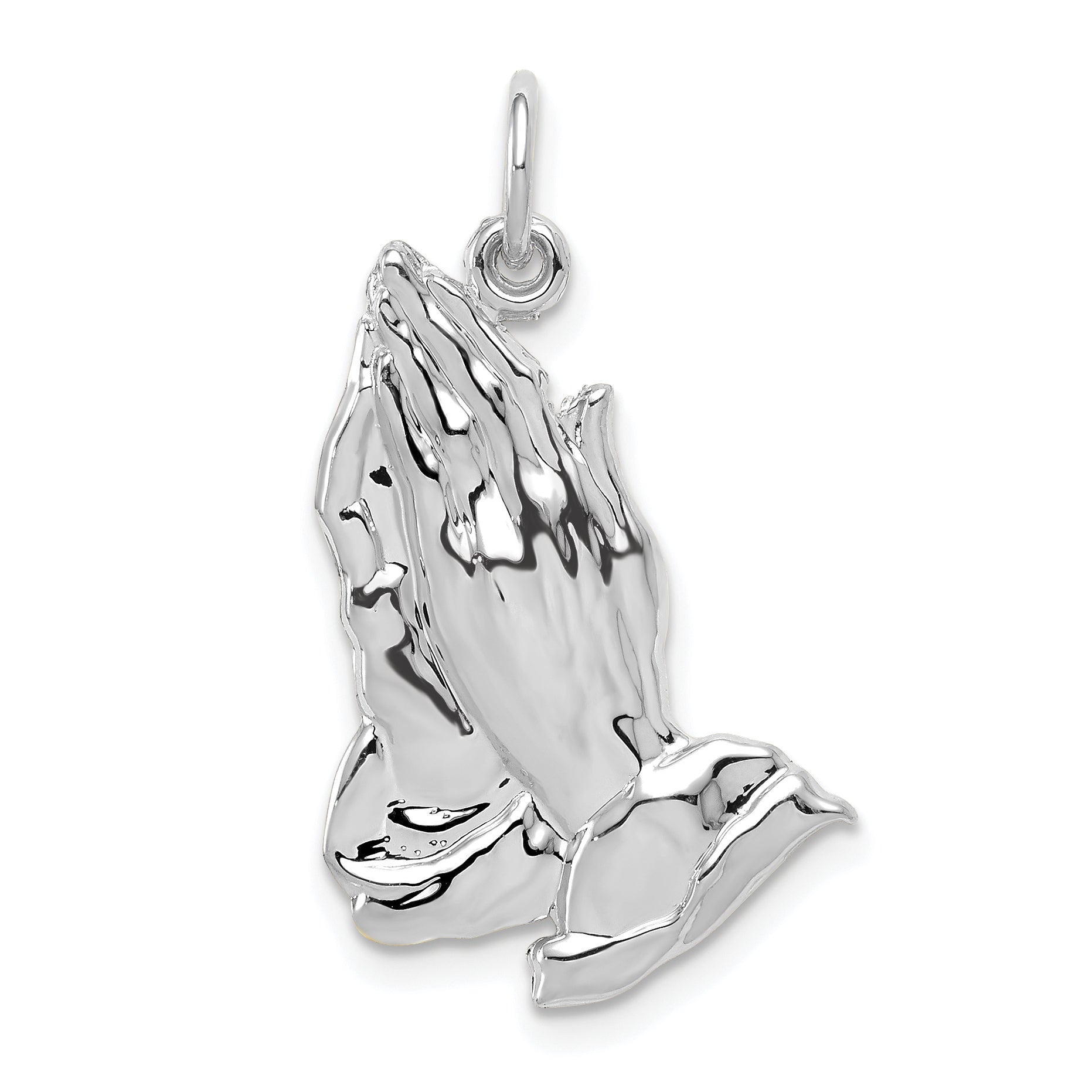 10K White Gold 10Kw Praying Hands Pendant