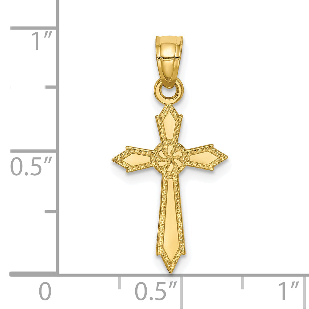 10k Yellow Gold Passion Cross Pendant