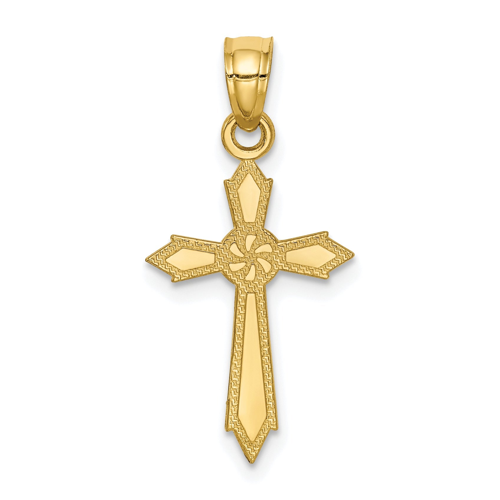 10k Yellow Gold Passion Cross Pendant