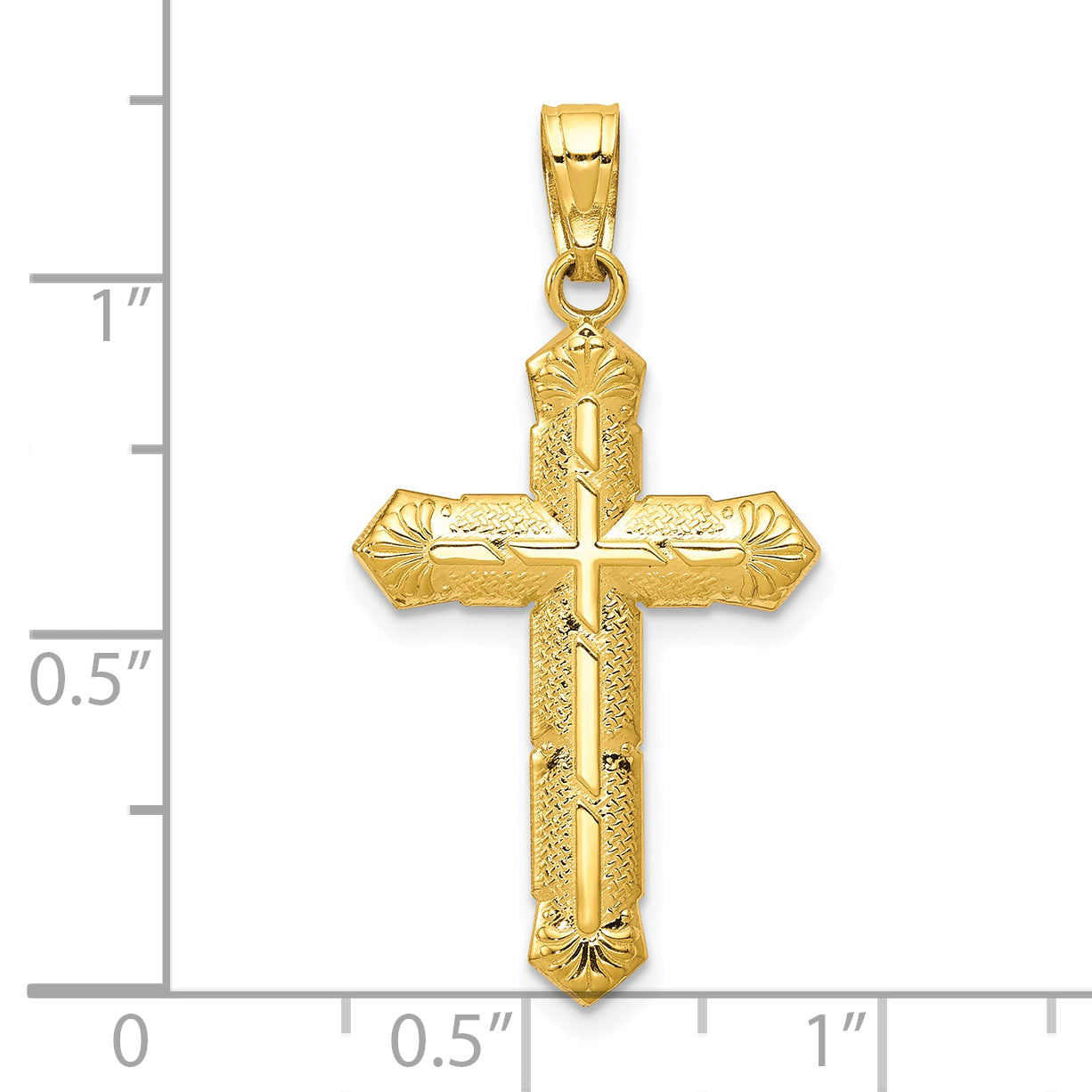 10k Yellow Gold Passion Cross Pendant