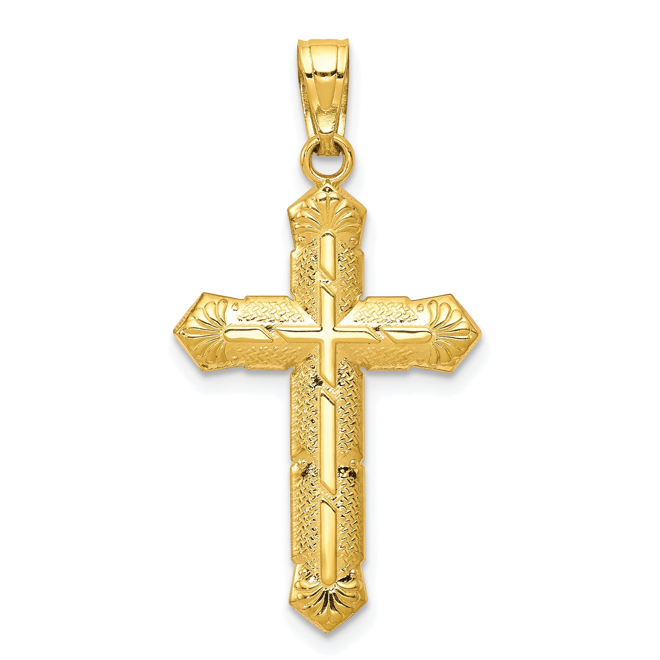 10k Yellow Gold Passion Cross Pendant