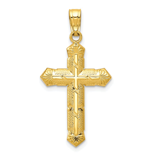 10k Yellow Gold Passion Cross Pendant