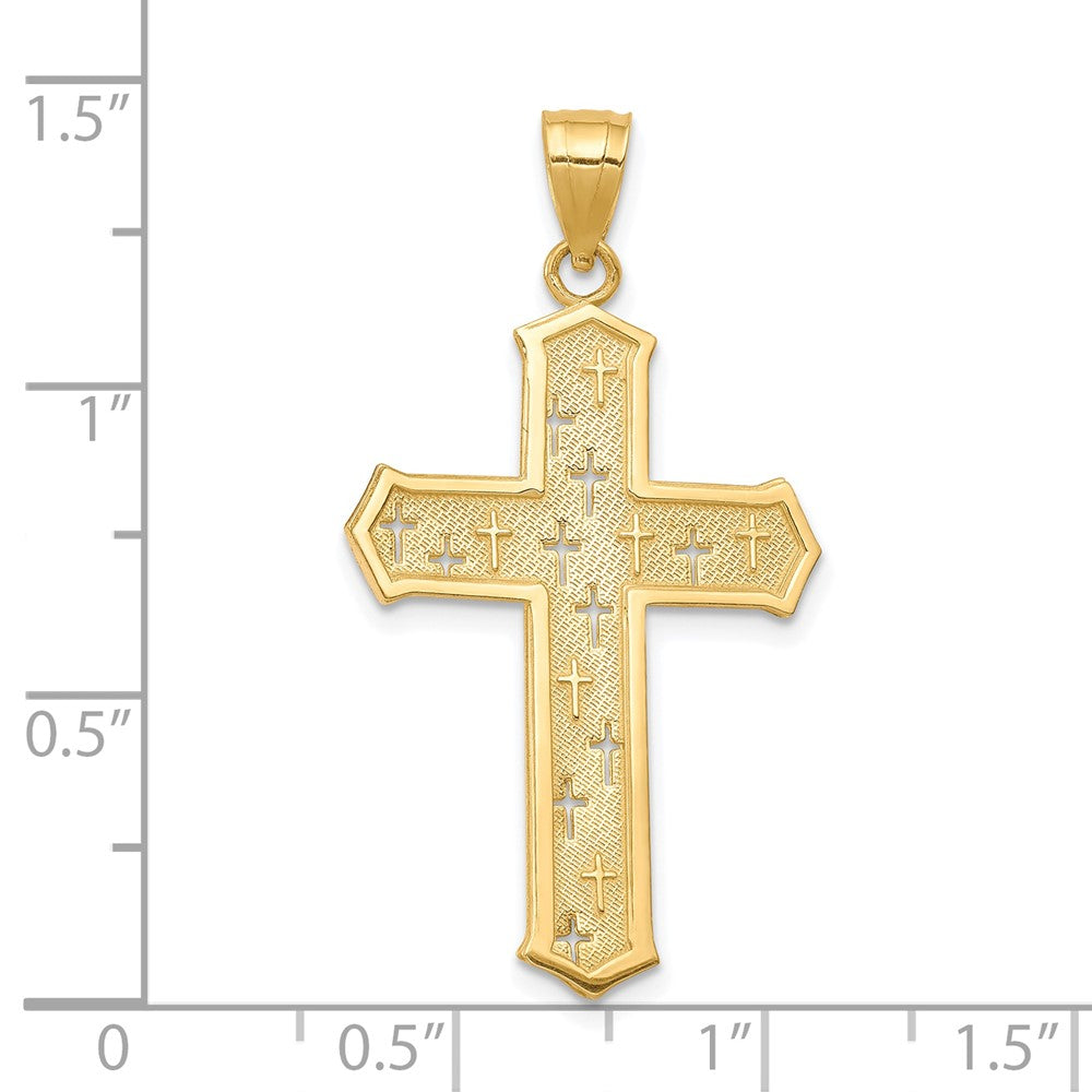 10k Yellow Gold Passion Cross Pendant