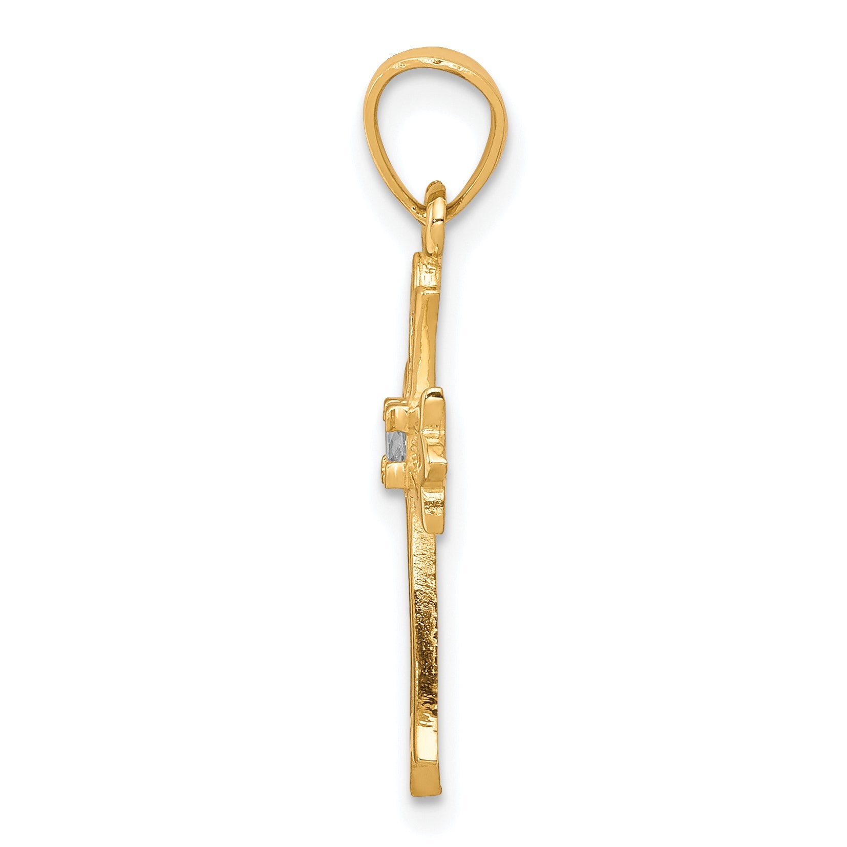 10k Yellow Gold CZ Cross Pendant