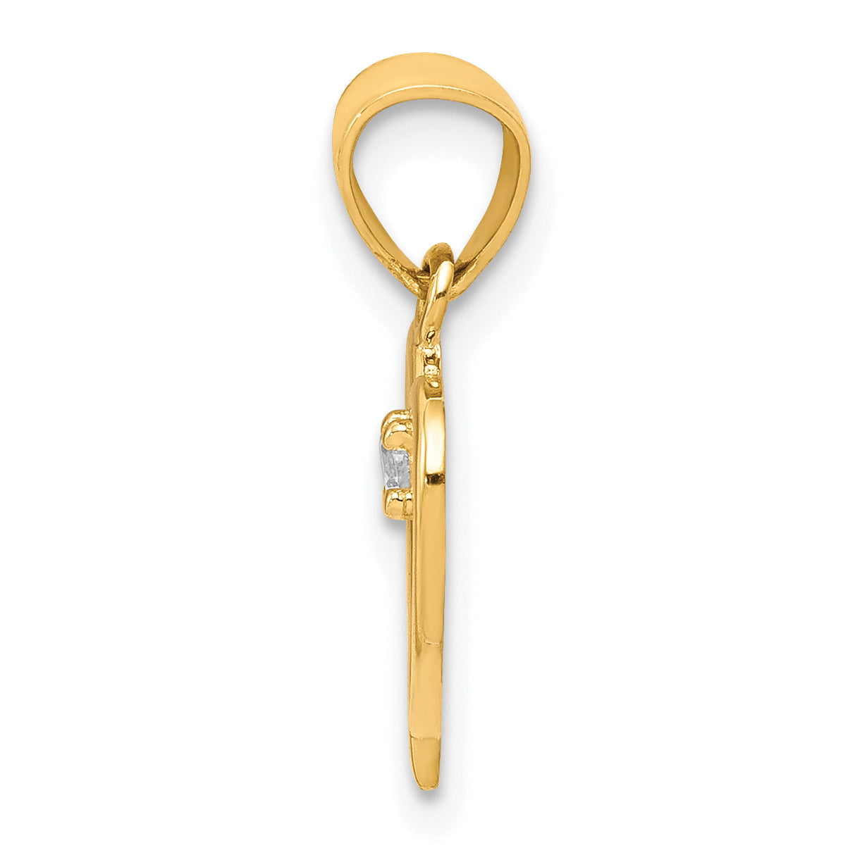 10k Yellow Gold 10k CZ Heart Pendant