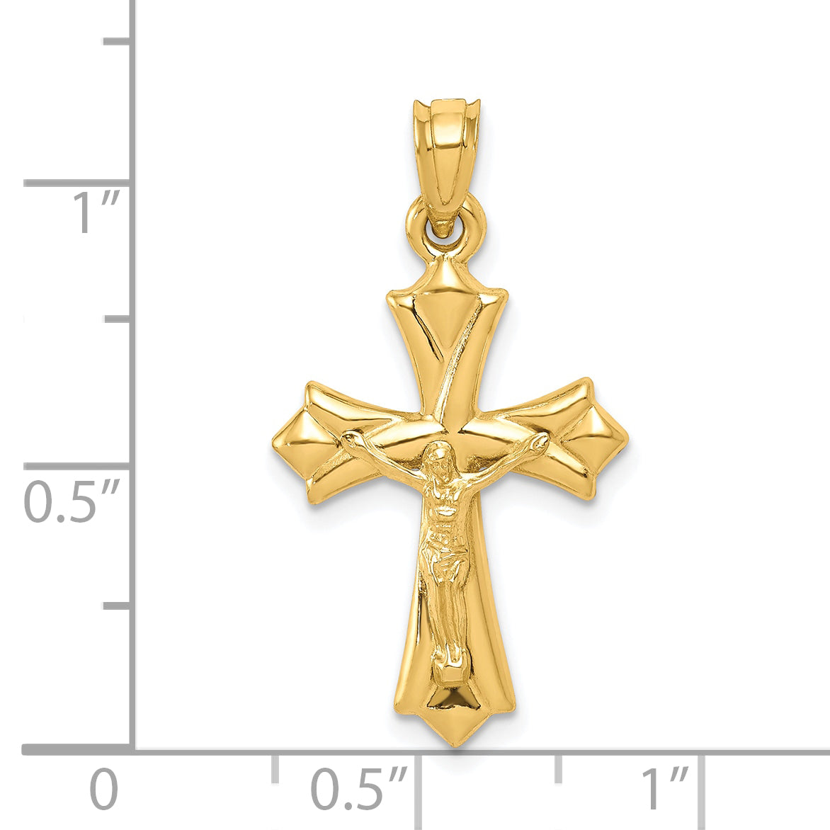 10k Yellow Gold Reversible Crucifix /Cross Pendant