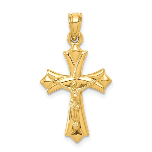 10k Yellow Gold Reversible Crucifix /Cross Pendant