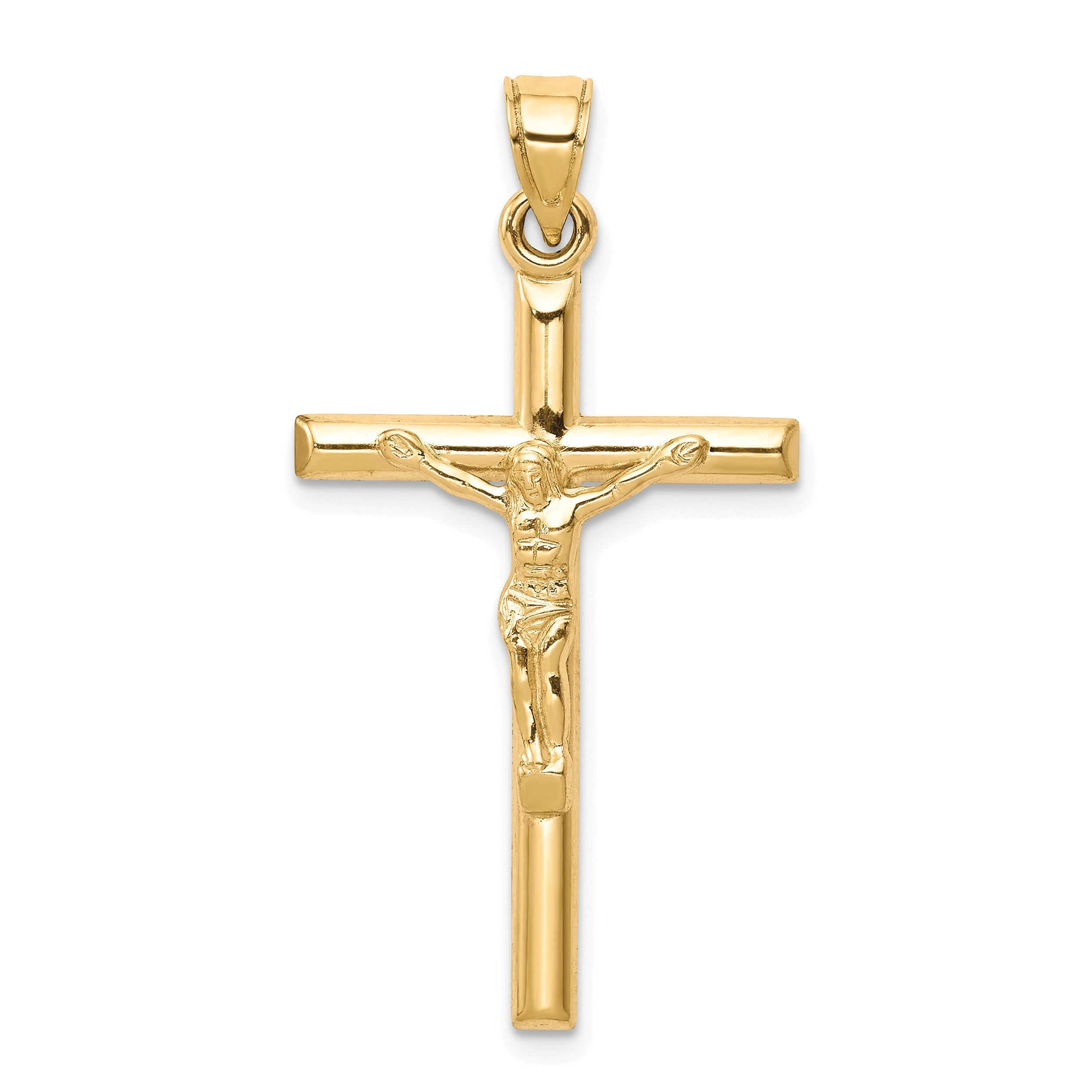 10k Yellow Gold Hollow Crucifix Pendant