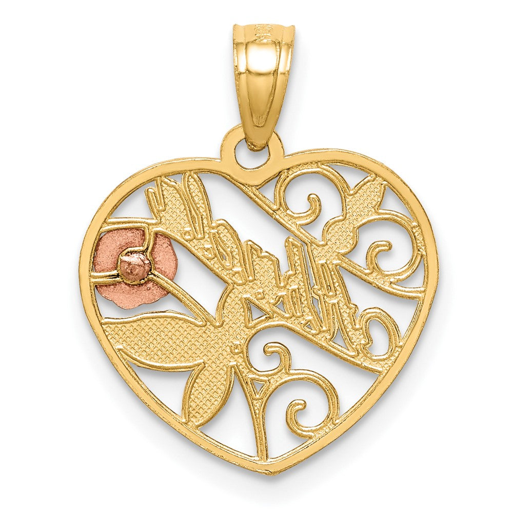 10k Two-tone w/White Rhodium ABUELA Pendant