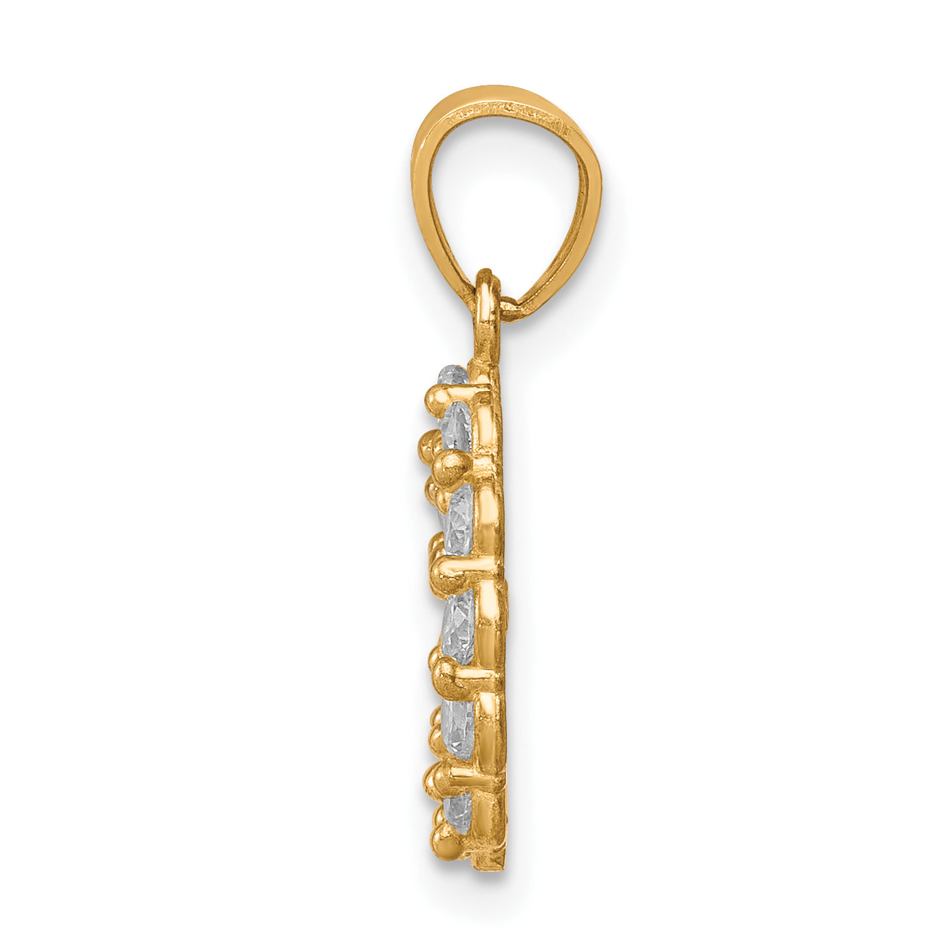 10k Two-tone 10K Two-Tone w/White Rhodium CZ Guadalupe Pendant