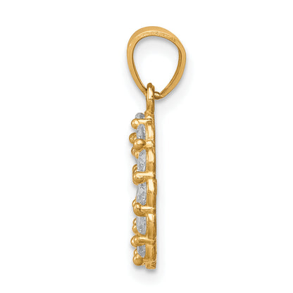 10k Two-tone 10K Two-Tone w/White Rhodium CZ Guadalupe Pendant