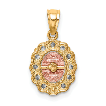 10k Two-tone 10K Two-Tone w/White Rhodium CZ Guadalupe Pendant