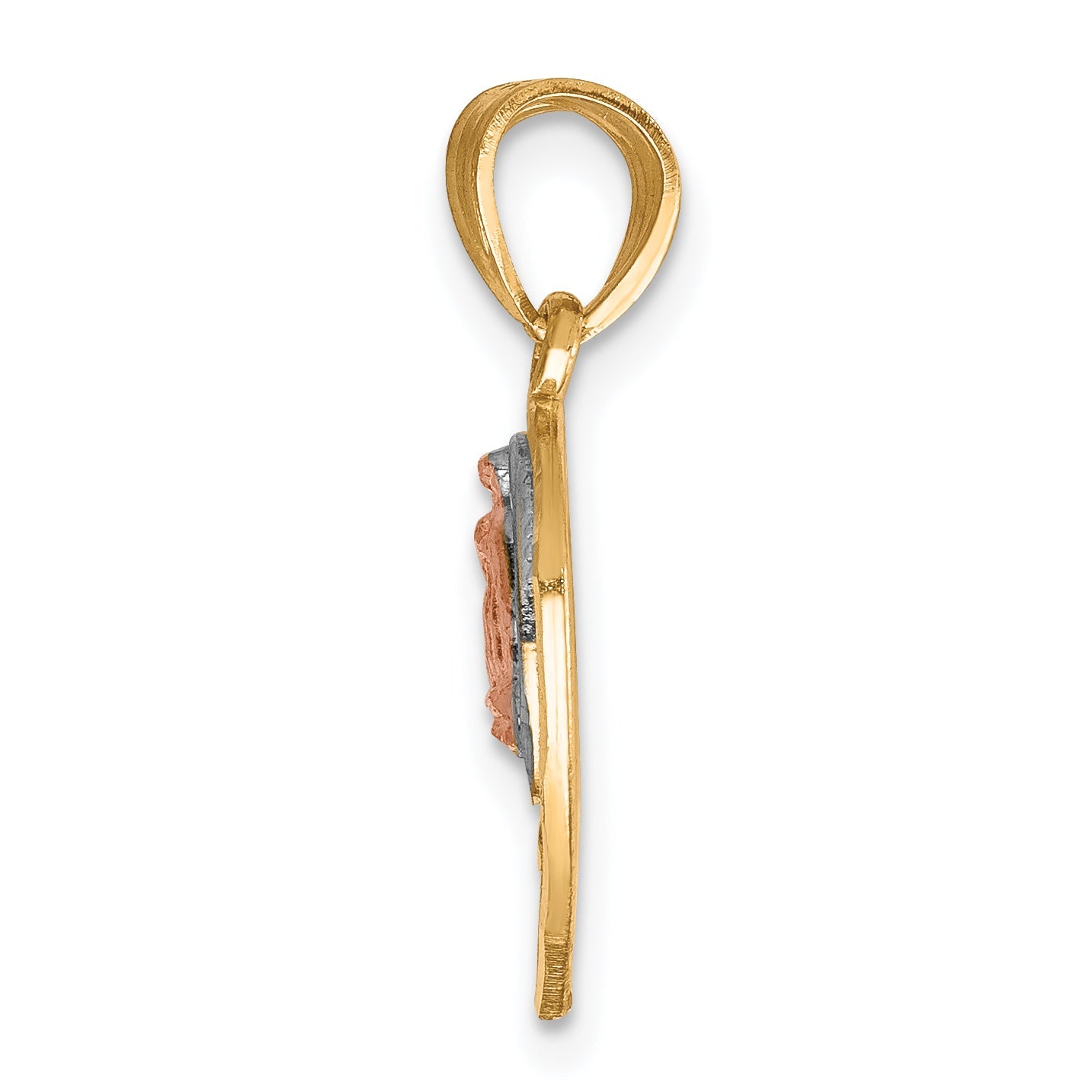 10k Two-tone w/White Rhodium Break Apart Te Amo Pendant