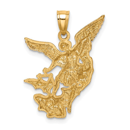 10k Yellow w/Rhodium D/C Saint Michael Pendant