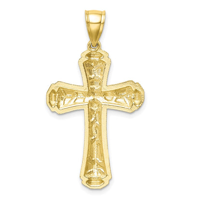 10K Yellow Gold 10K Diamond-Cut Cross Pendant