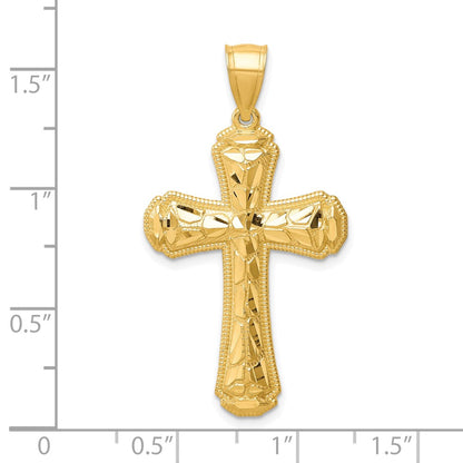 10K Yellow Gold 10K Diamond-Cut Cross Pendant
