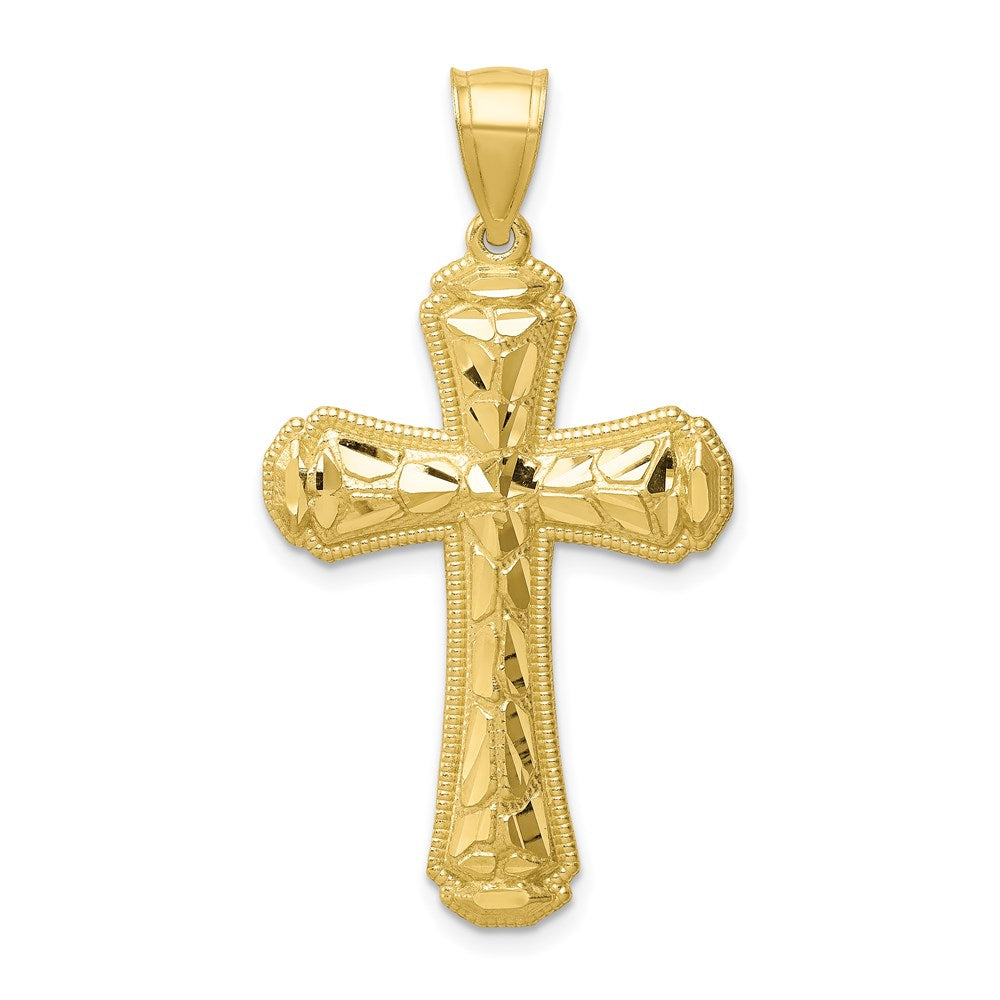 10K Yellow Gold 10K Diamond-Cut Cross Pendant