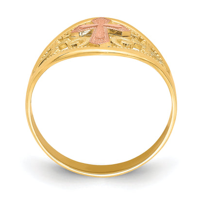 10K Two-Tone 10K Two-Tone Cross Ring