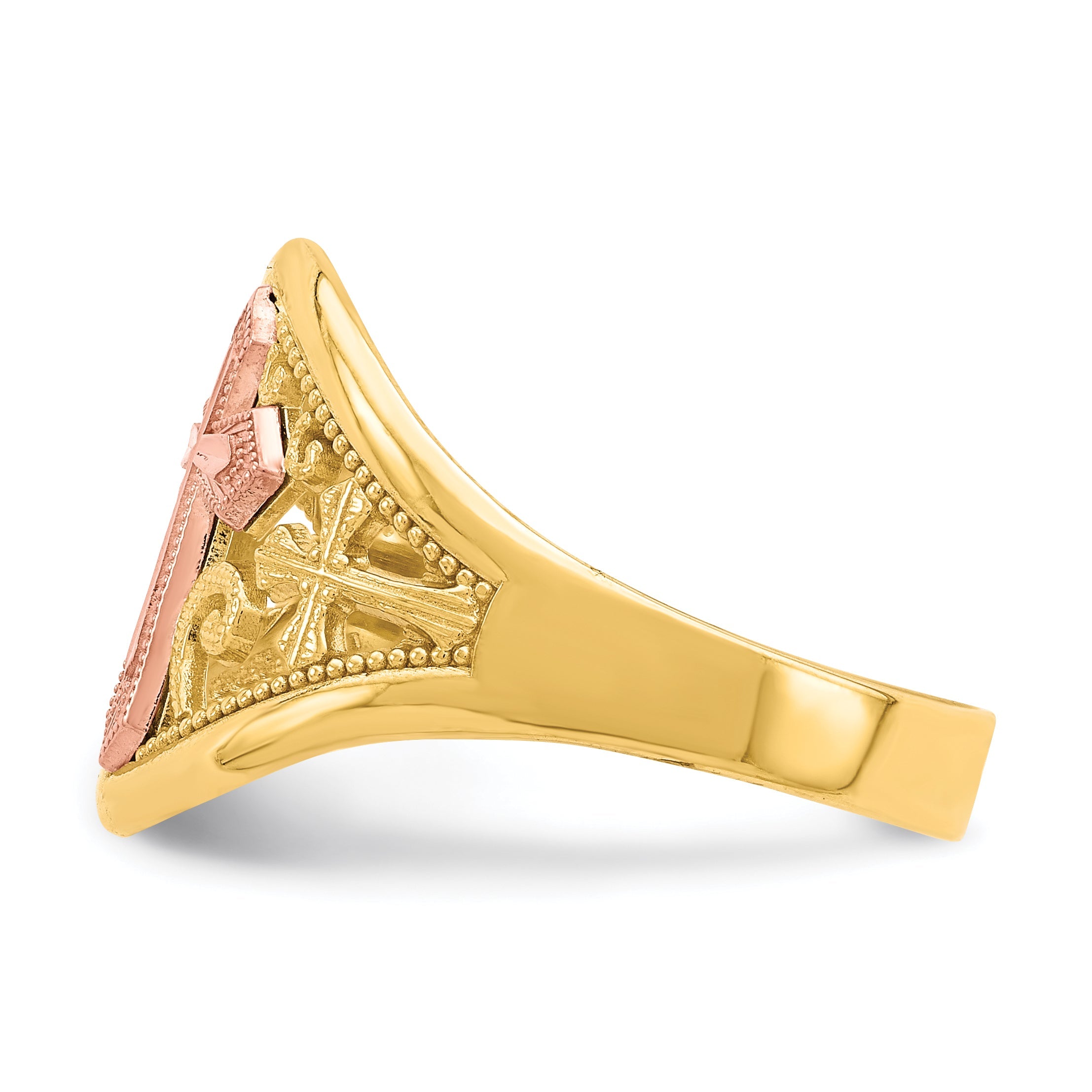 10K Two-Tone 10K Two-Tone Cross Ring