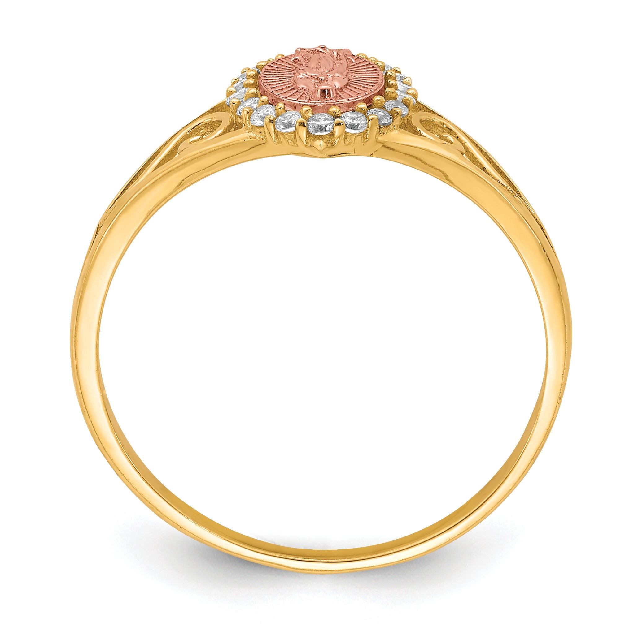 10K Two-Tone 10K Two-Tone Cz Guadalupe Ring