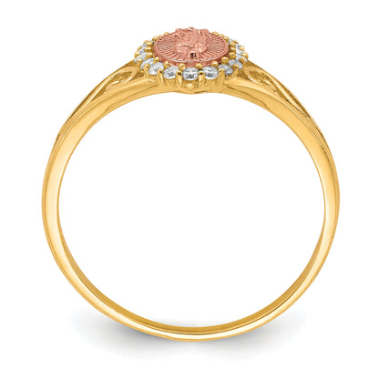 10K Two-Tone 10K Two-Tone Cz Guadalupe Ring