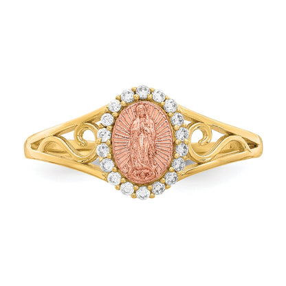 10K Two-Tone 10K Two-Tone Cz Guadalupe Ring