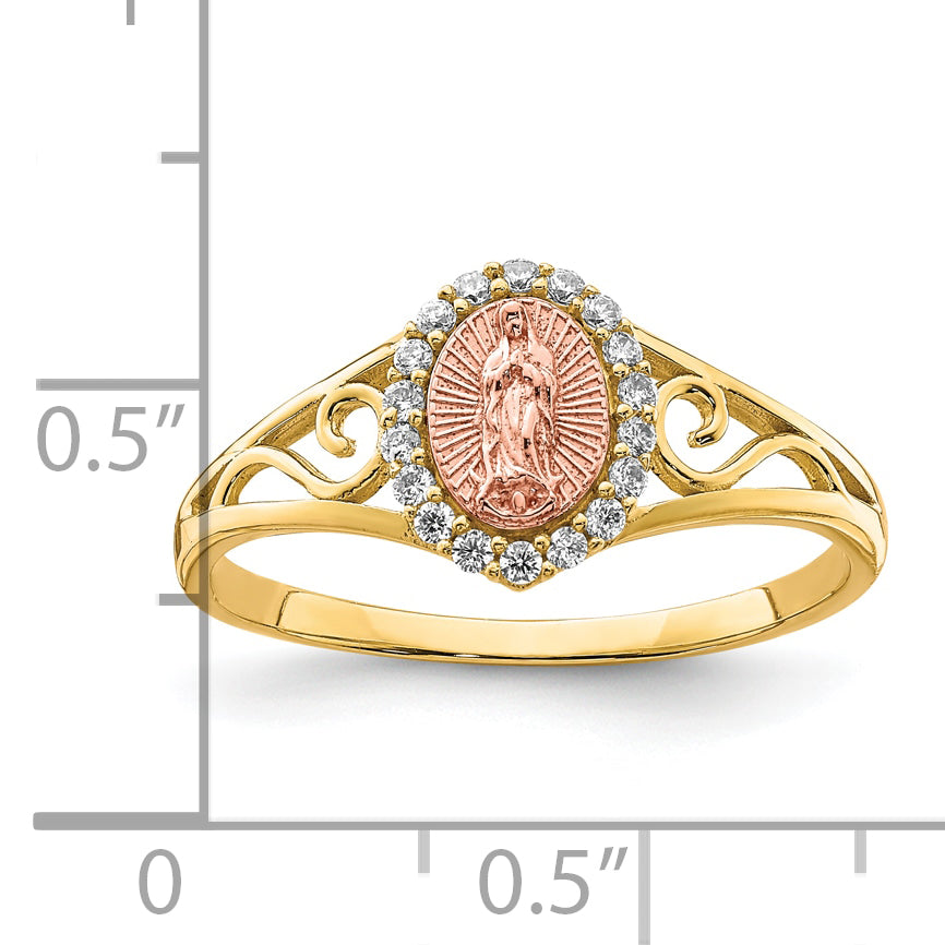 10K Two-Tone 10K Two-Tone Cz Guadalupe Ring