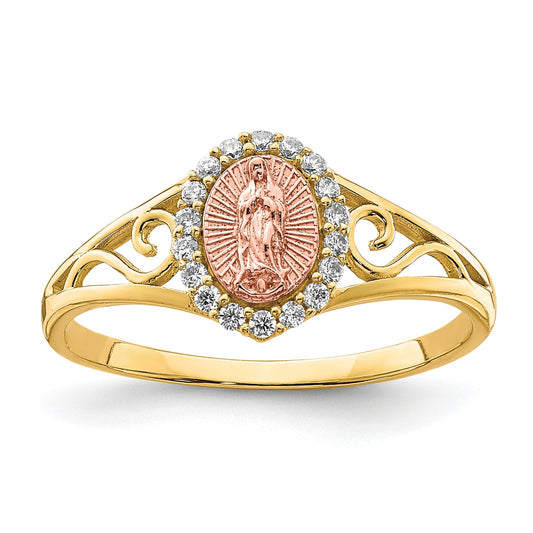 10K Two-Tone 10K Two-Tone Cz Guadalupe Ring